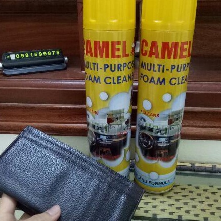 Chai Xịt Bọt Đa Năng Camel Vệ Sinh Ghế Da Nội Thất Ô Tô Foam Cleaner Màu Vàng Hương Chanh 650ml