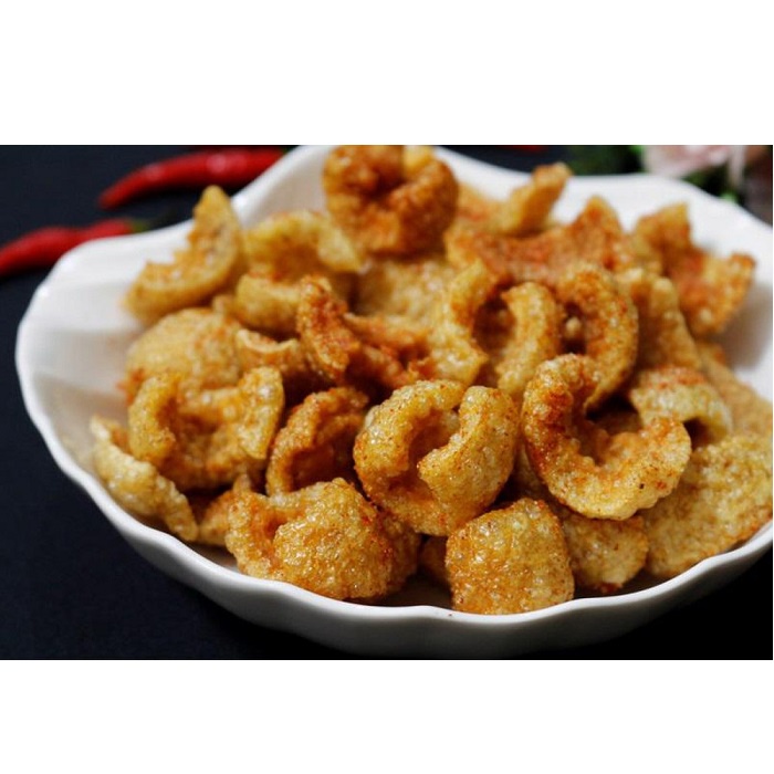 Da heo cháy tỏi giòn ngon lon pet