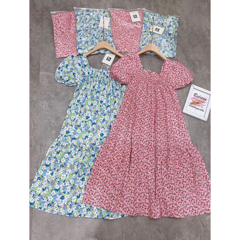 VÁY MAXI HOA NHÍ KÈM ẢNH THẬT