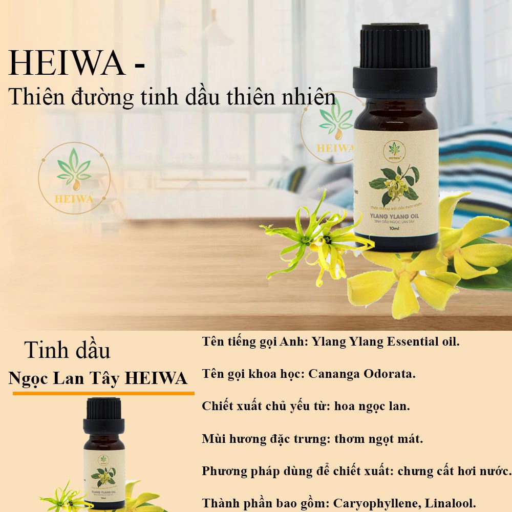 [CHAI LỚN GIẢM GIÁ] Tinh dầu Ngọc Lan Tây 50ML thương hiệu HEIWA nhập khẩu Ấn Độ có giấy kiểm định,treo xe, khử mùi tốt