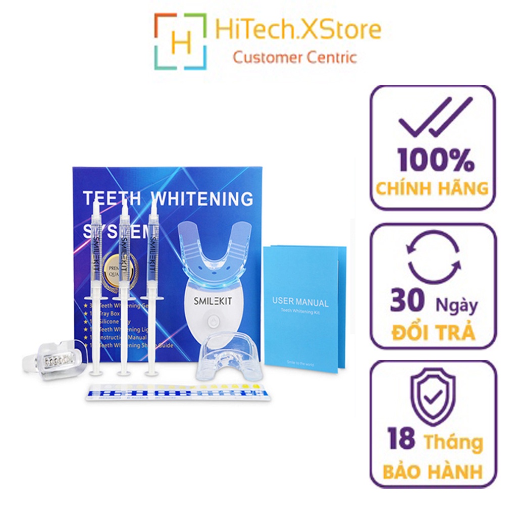 Máy làm trắng răng tại nhà Smile Kit, Máy tẩy trắng răng bằng kem cực đơn giản, nguyên liệu thiên nhiên tốt cho sức khỏe