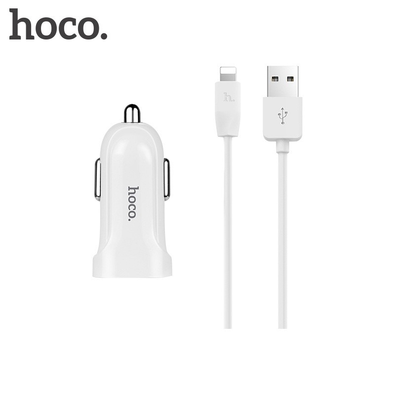 CHÍNH HÃNG Tẩu sạc oto HOCO Z2 kèm cáp lightning cho iphone/ipad