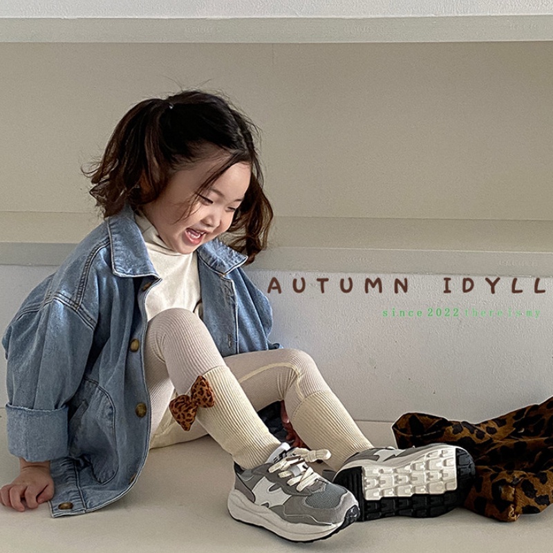 Set 3 đôi vớ cotton KOKOROCARE MSW-43 màu trơn đính nơ da báo chấm bi thời trang thu đông cho bé gái 1-8 tuổi