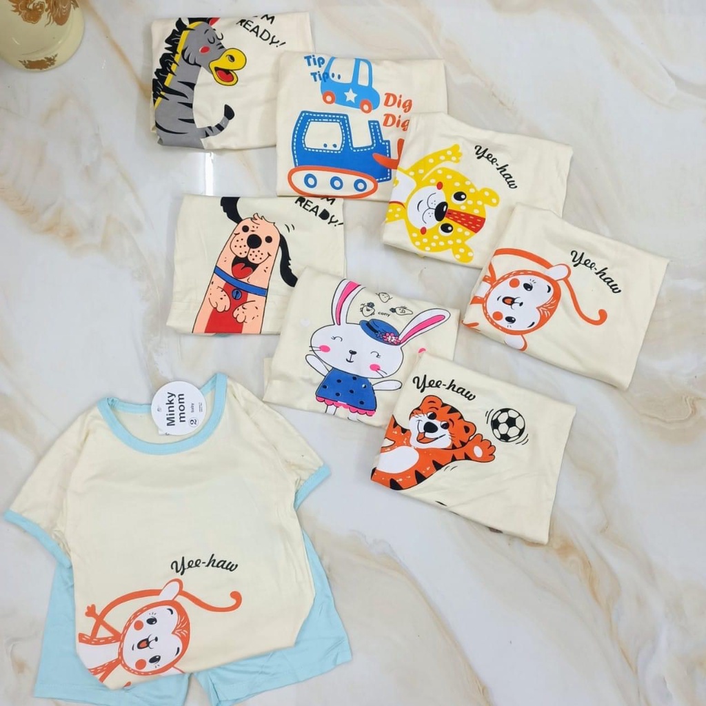 Bộ quần áo cộc tay trẻ em thun lạnh cho bé trai bé gái Z19