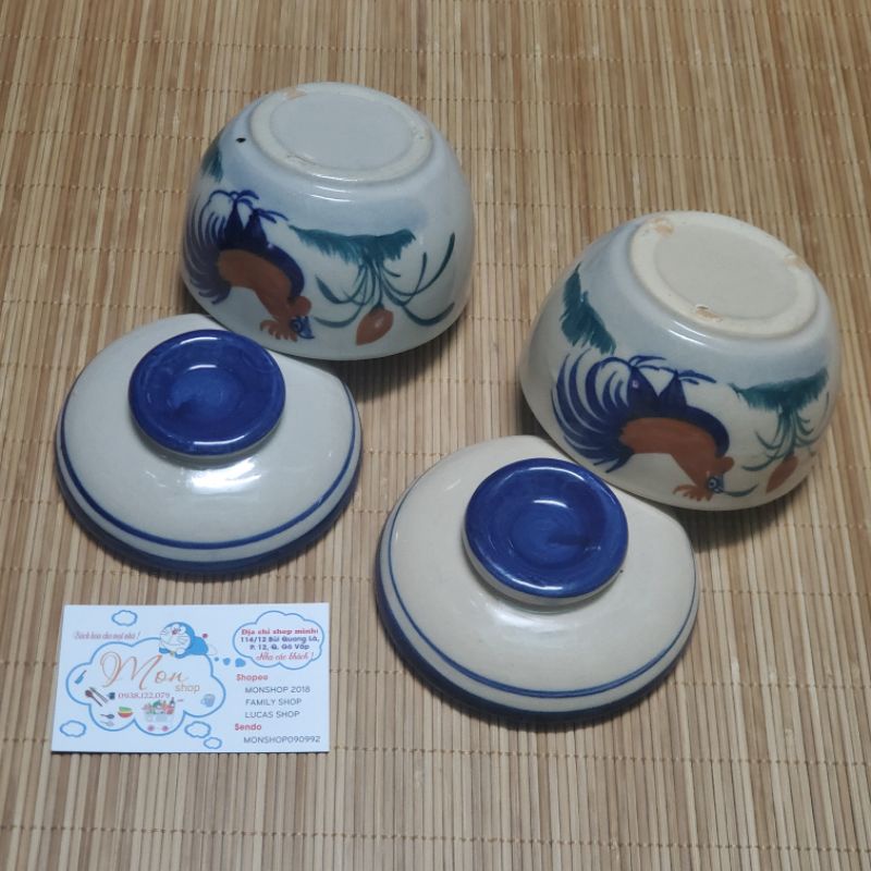 👉🐓Thố Đá Gốm Xưa Vẽ Hình Con Gà😉Size thố 11cm 💫💢MỘT SIÊU PHẨM HÀNG ĐỘC💥