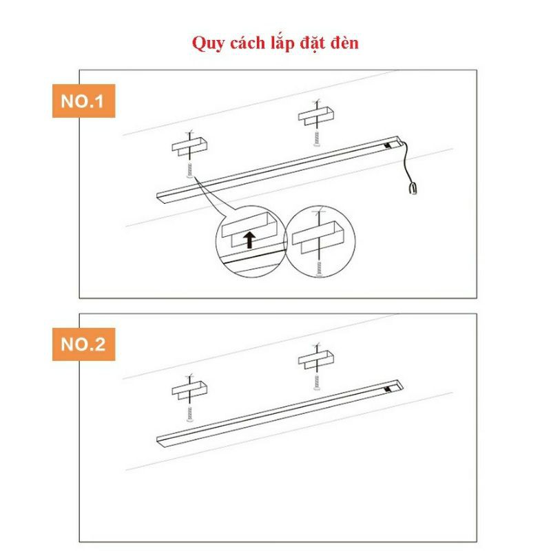 Đèn led thanh 1m- 3m hắt tủ bếp có cảm biến vây tay