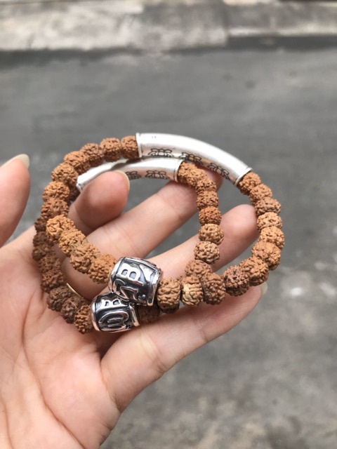 Chuỗi Hạt Kim Cang mix charm Bạc Lục tự chân ngôn