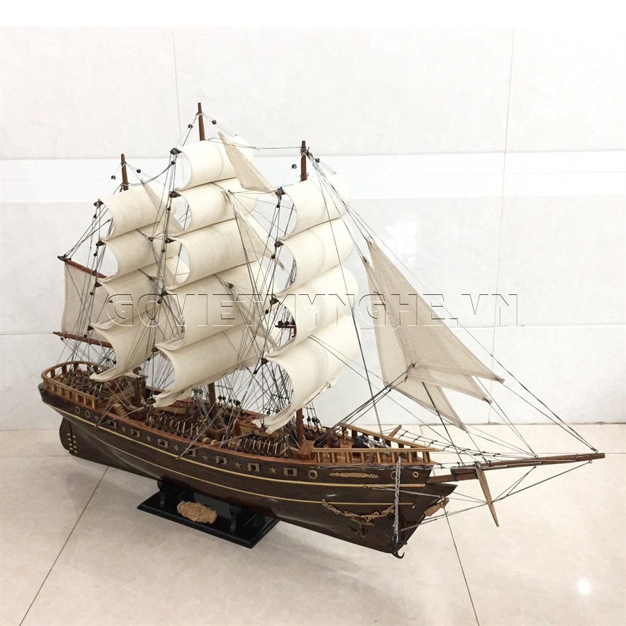 [Dài 120cm - Xuất Khẩu] Mô hình thuyền gỗ thuyền trang trí tàu chiến cổ Cutty Sark - Gỗ muồng đen - Thân tàu dài 100cm