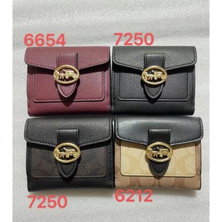 Ví Ngắn Cầm Tay Có Ngăn Đựng Thẻ Tròn Cỡ Nhỏ In Nhãn Hiệu Coach Georgie/6791 7250 4103