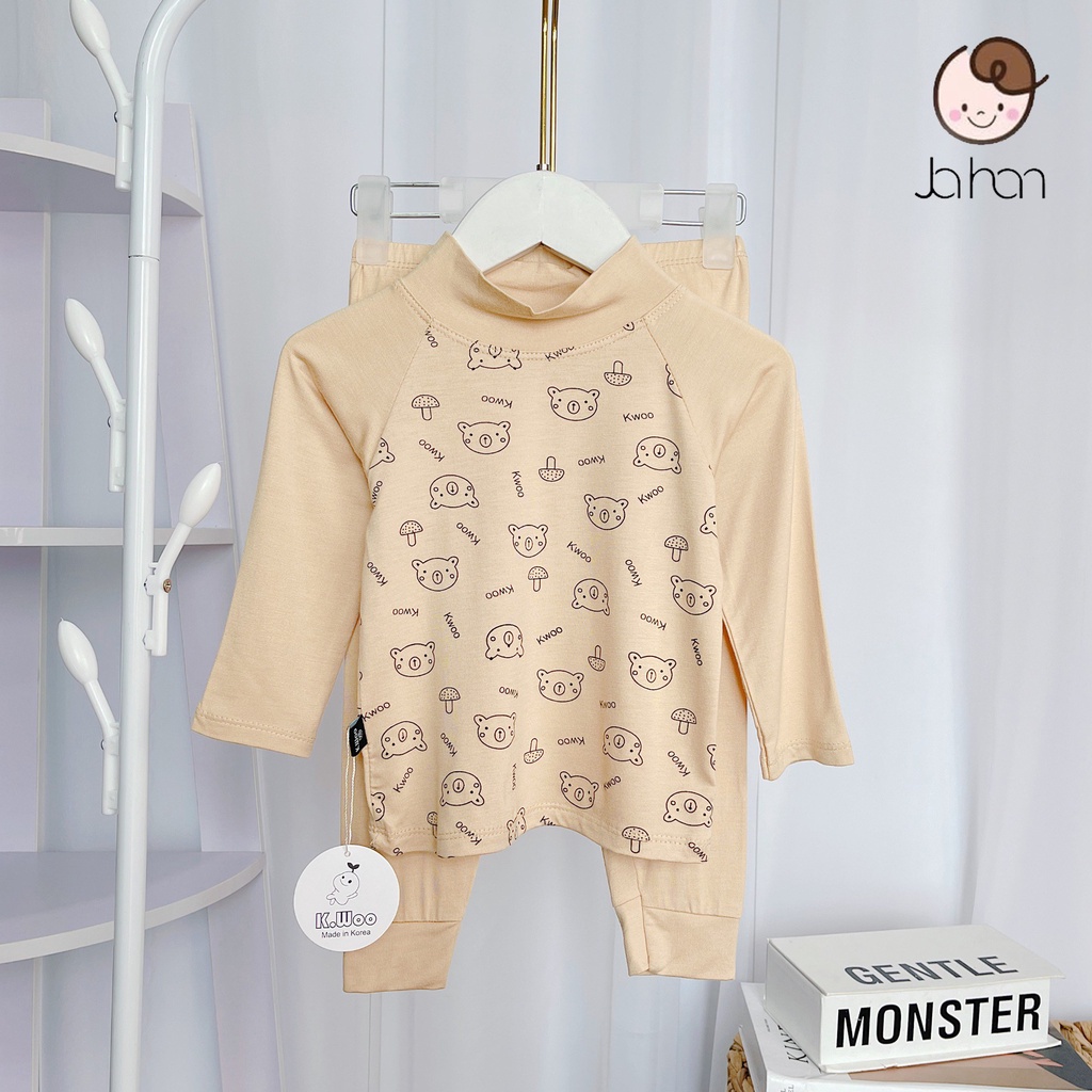 [SALE] Bộ Thun Lạnh Dài Tay Cho Bé Trai, Bé Gái KIMCHIBABY In Gấu Tay Giáp Lăng, Bộ Quần Áo Cho Bé Mặc Nhà KWTD2209