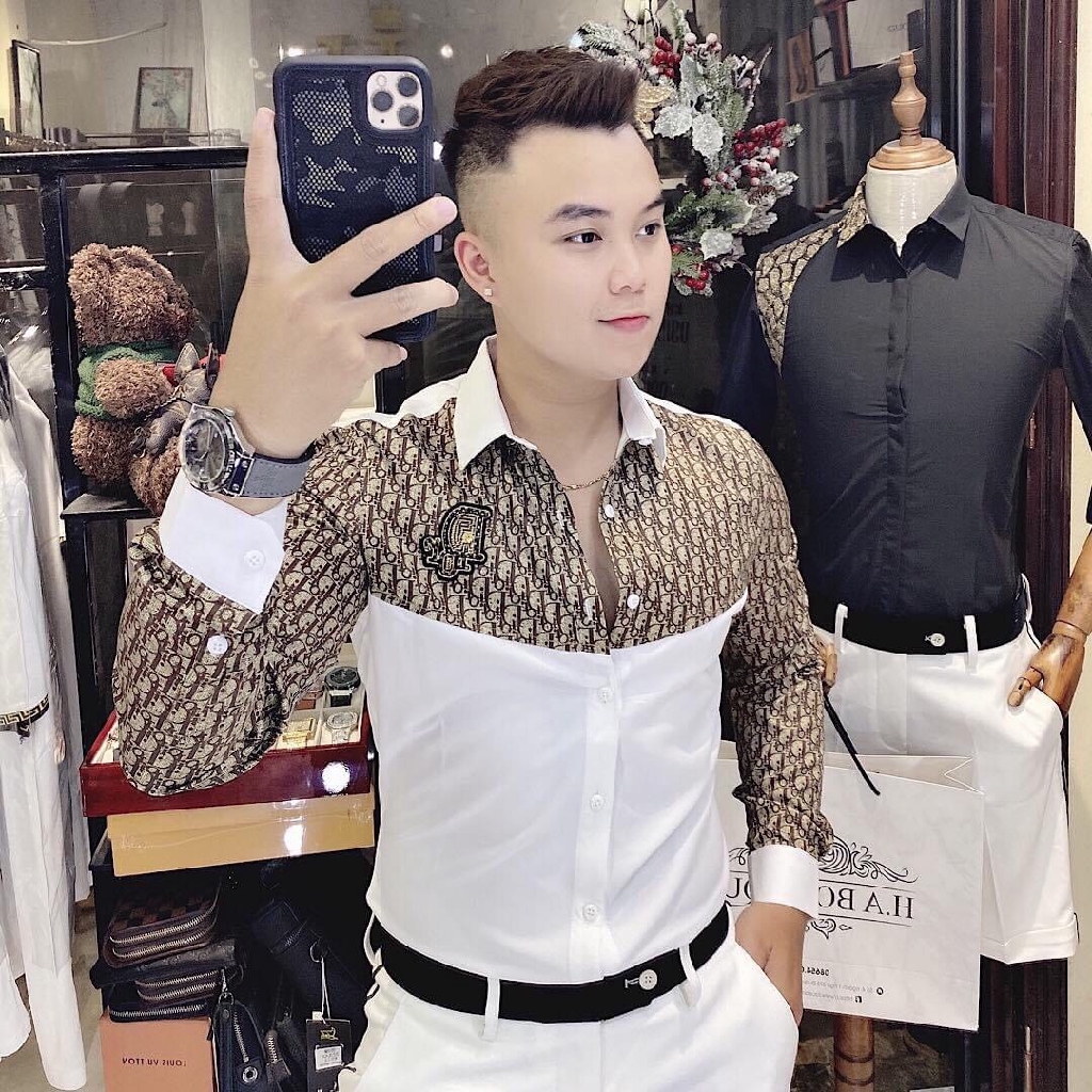 Áo sơ mi nam chữ D 2 màu thời trang siêu hot | BigBuy360 - bigbuy360.vn