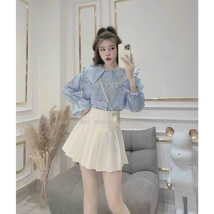 Áo babydoll tay bèo 2 màu hàng đẹp HA0005