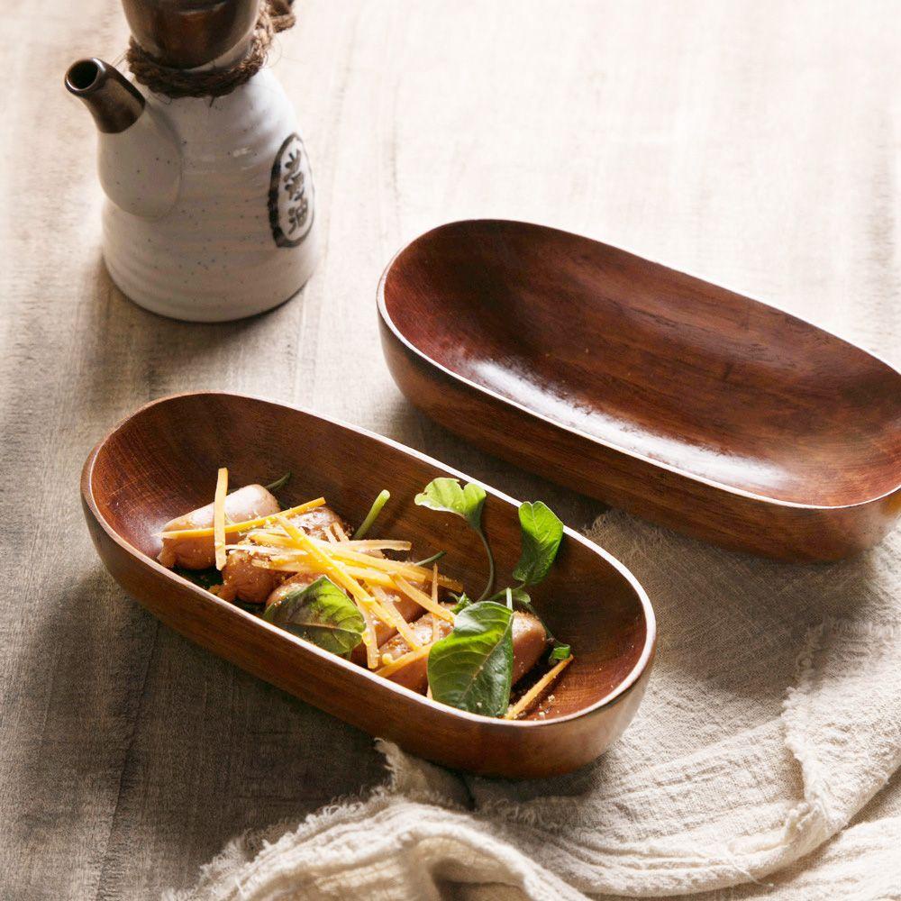 Đĩa Đựng Bánh Kẹo Tráng Miệng Hình Oval Phong Cách Nhật Bản