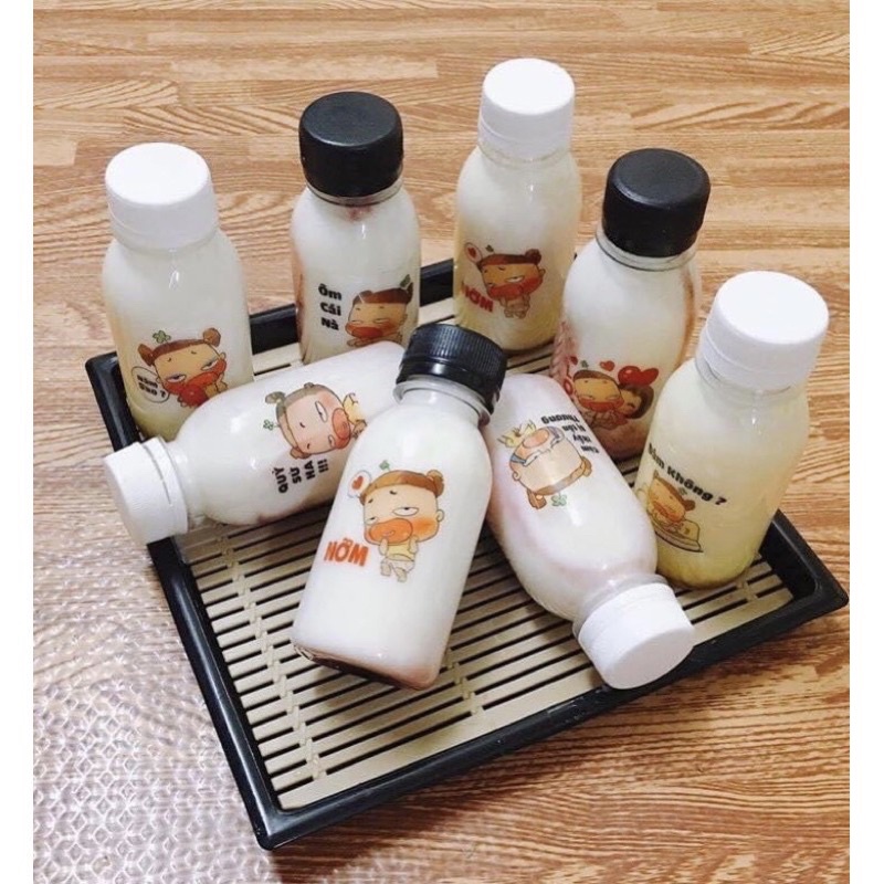 Set 10 chai nhựa tròn nắp đen 100ml