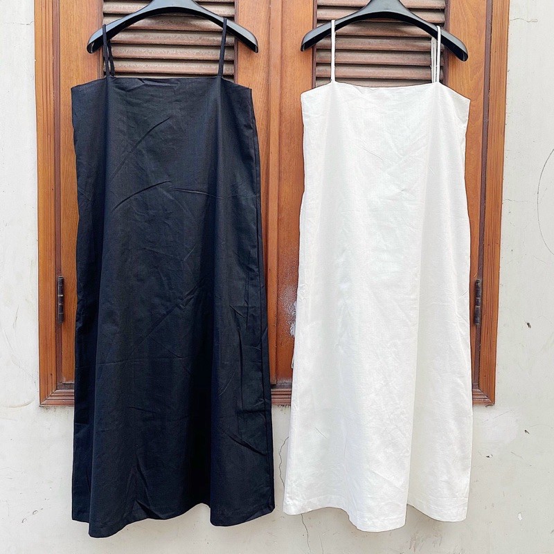 Đầm Hai Dây THYTHY DRESS form suông rộng basic chất vải linen | BigBuy360 - bigbuy360.vn