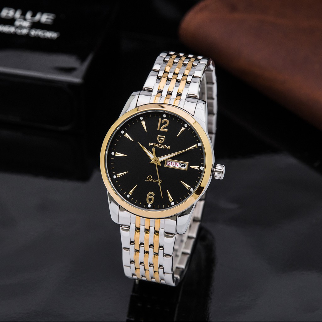 Đồng Hồ Nam PAGINI PA5566 Dây Thép, Kim Loại Không Gỉ Kim Dạ Quang Mặt Đen Nam Tính - FullBox BH Hãng 12 Tháng | BigBuy360 - bigbuy360.vn