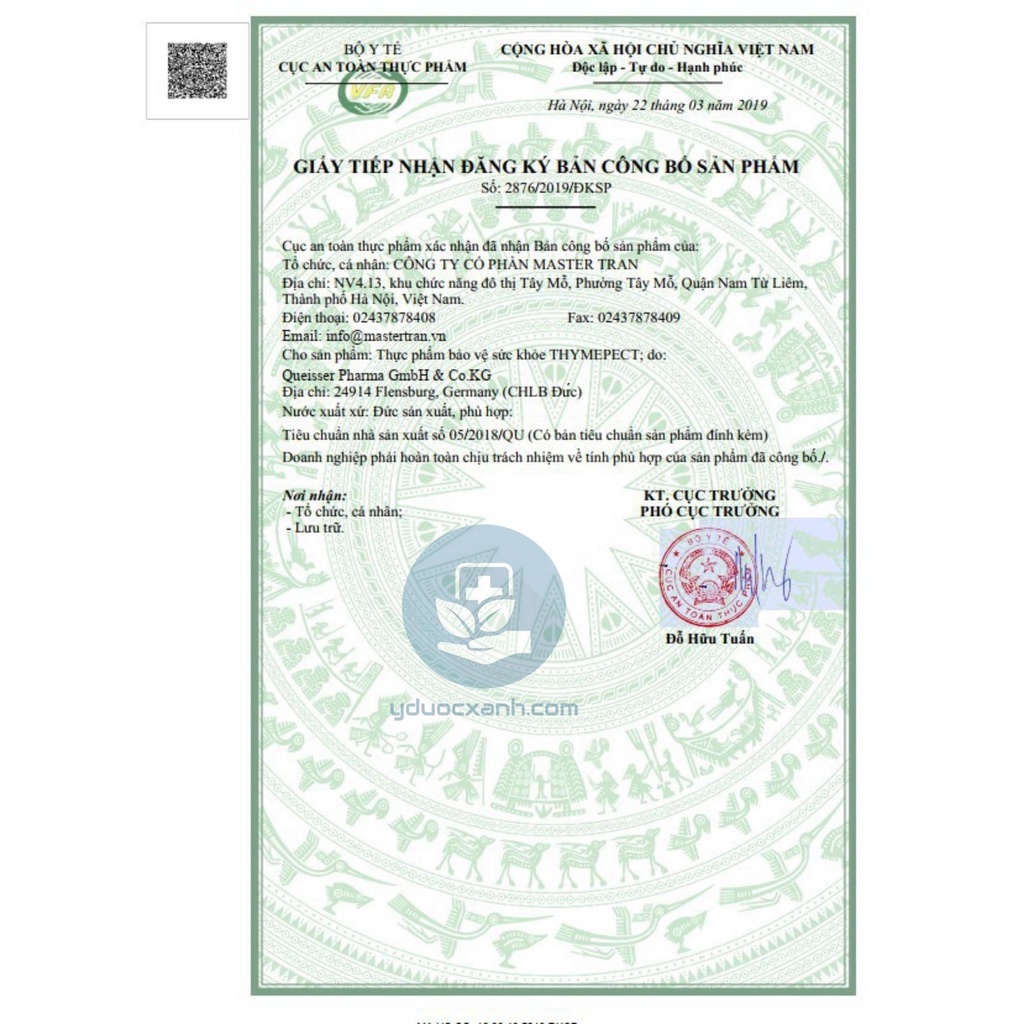 Siro Tiêu Đờm Giảm Ho Cho Bé KINDER THYMEPECT của Đức - Y Dược Xanh