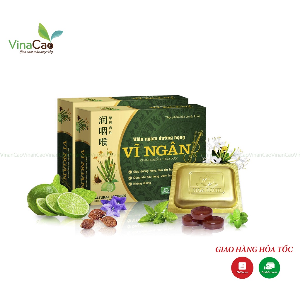 Viên ngậm dưỡng họng Vĩ Ngân (Hộp 20 vỉ x 5 viên)