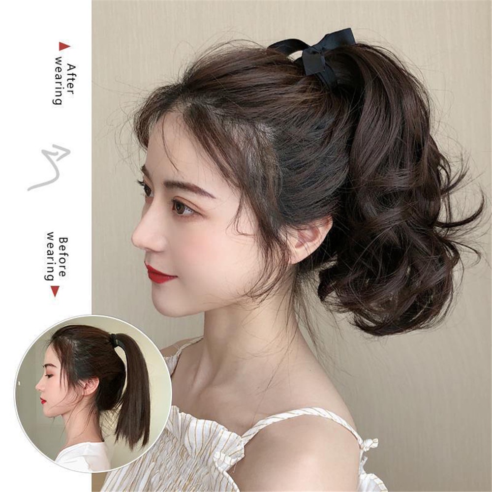 Tóc Giả Đuôi Ngựa Xoăn Tự Nhiên Có Kẹp Dành Cho Nữ