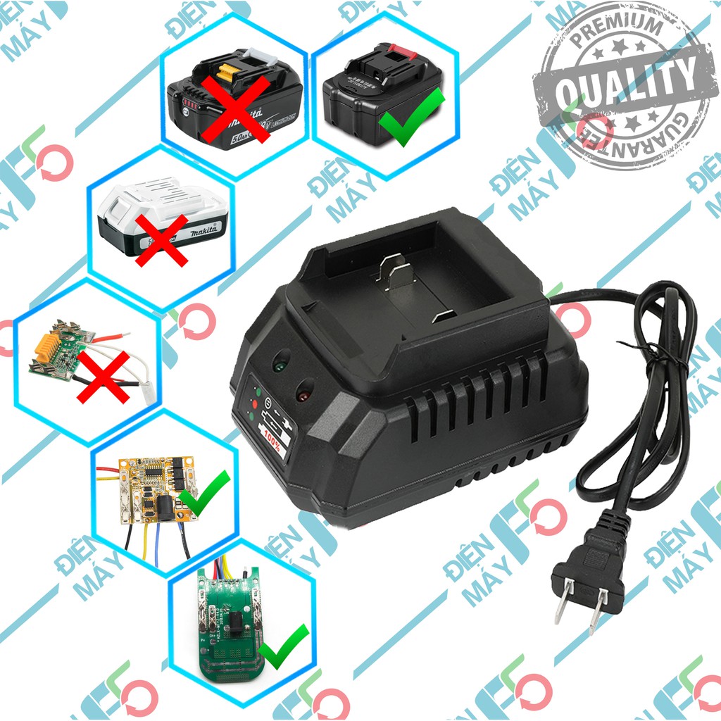 DMF5 Sạc gài Makita 18v 21v 2A loại dùng với mạch sạc adaptor China