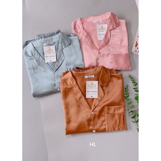 BỘ PIjAMA LỤA DÀI TAY ( nhiều màu)