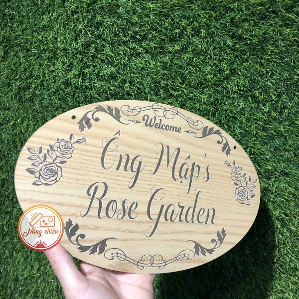 BIỂN GỖ TRANG TRÍ VƯỜN HOA HỒNG - Thiết kế thông tin theo yêu cầu - Giá siêu rẻ