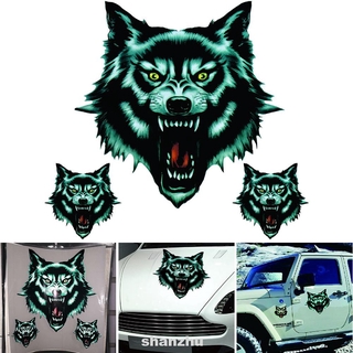 Decal dán trang trí hình đầu sói cho xe mô tô
