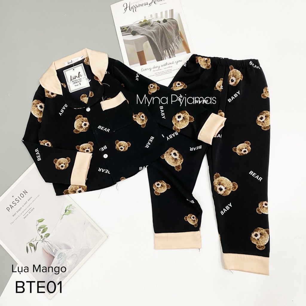 Bộ pijama Mẹ và bé, chất Lụa mango mềm mịn