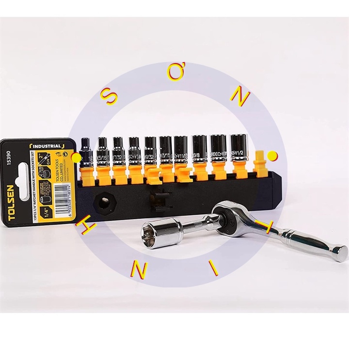 BỘ TUÝP 13 MÓN 1/4 HỆ INCH CÔNG NGHIỆP TOLSEN 15390