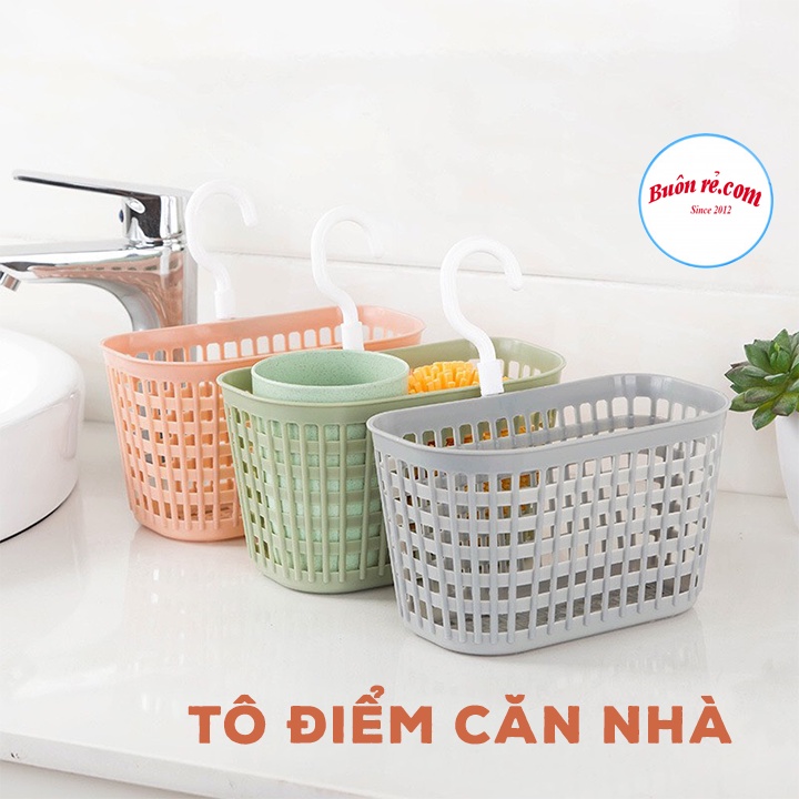 Giỏ nhựa đựng đồ dùng nhà bếp, nhà tắm Việt Nhật (MS: 3241) có móc câu tiện ích 01441