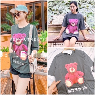 ❤️Áo pull nữ❤️Áo phông cotton gấu 3D màu ghi cá tính