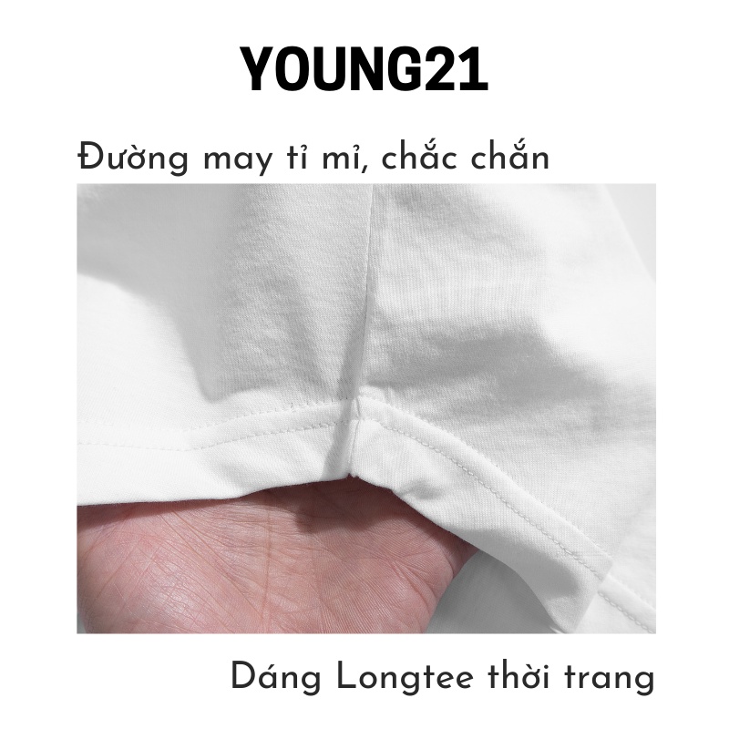 Áo thun nam YOUNG21 Basic Longtee 2023 phông trơn tay ngắn form rộng 2 màu