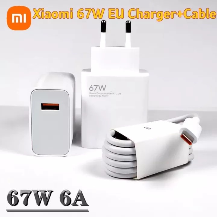 Bộ củ cáp sạc nhanh Xiaomi Mi 67W Zin Tubor VÀ Bộ Sạc 33W kèm Cáp sạc 6A USB Type-C cho Xiaomi 11 Pro &amp; Xiaomi 11 Ultra
