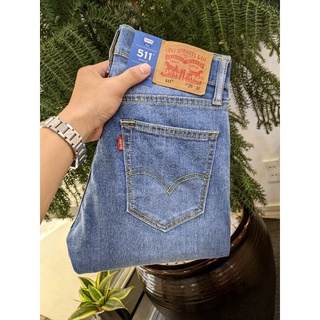 Quần levis 511 jean màu xanh tươi bao đẹp chất có giãn nhẹ
