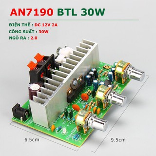Mạch khuyếch đại công suất BTL 2.0 Sử dụng IC AN 7190, Nguồn 12V, Công suất 30W Dùng độ loa kéo, karaoke .v.v...