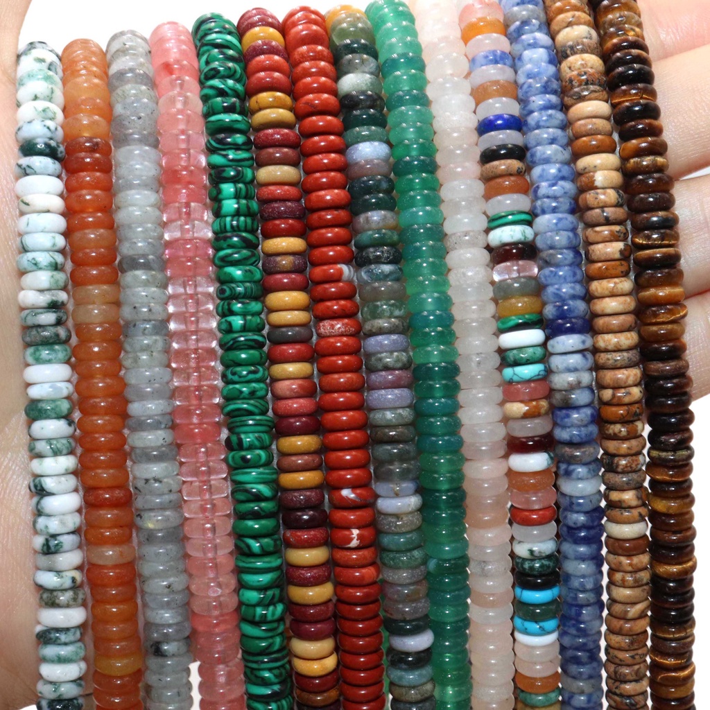 DIY Imitation Loose Spacer Beads  Chuỗi Hạt Đá Thạch Anh  2*6.5mm Dùng Làm Đồ Trang Sức Thủ Công