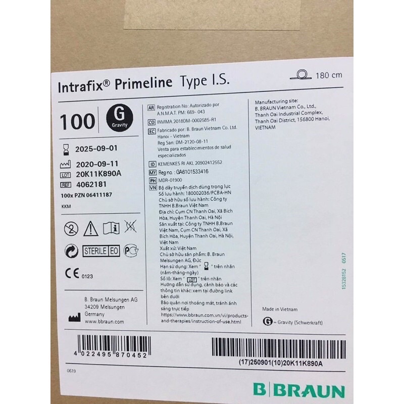 Dây truyền dịch tĩnh mạch Intrafix Primeline B.Braun BBraun Đức