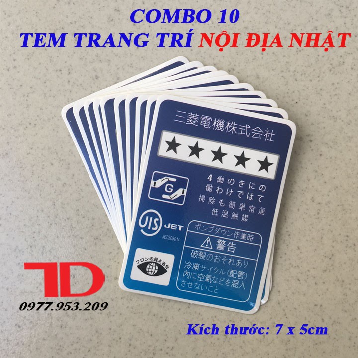 Combo 10 Tem trang trí năng lượng nội địa Nhật 5X7cm