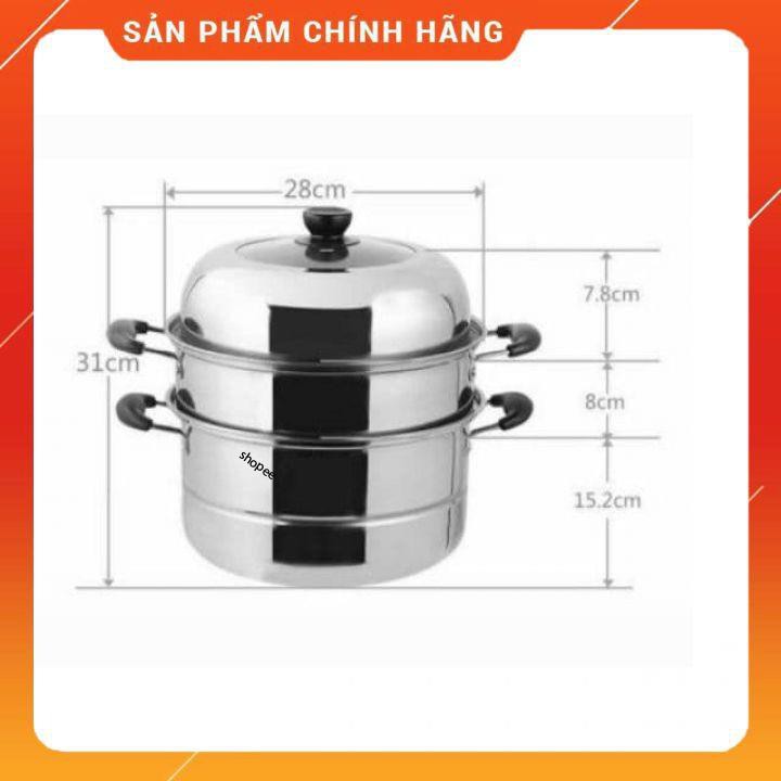 Nồi hấp inox 3  tầng hiện đại kích thước lớn, có thể sử dụng trên mọi loại bếp . [FREESHIP]