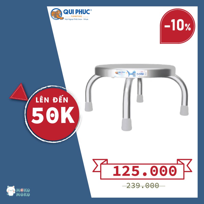 Ghế đẩu inox lùn (Đòn Inox) Sản xuất từ 100% Inox Cao Cấp Có Độ Cứng Và Độ Bền Cao, Vệ Sinh Dễ Dàng Kích thước 39.5 x 39 | BigBuy360 - bigbuy360.vn