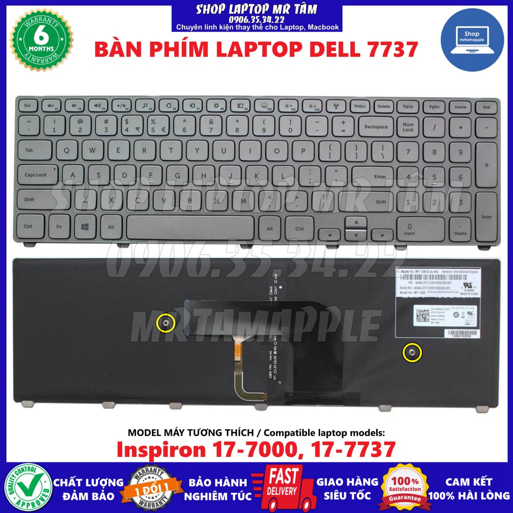 (KEYBOARD) BÀN PHÍM LAPTOP DELL 7737 dùng cho Inspiron 17-7000, 17-7737