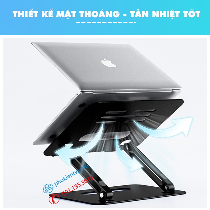 Giá đỡ laptop tablet bằng nhôm  P43 / P43S 11 - 17.3 Inch - Đế tản nhiệt nâng Macbook - máy tính bảng - Ipad