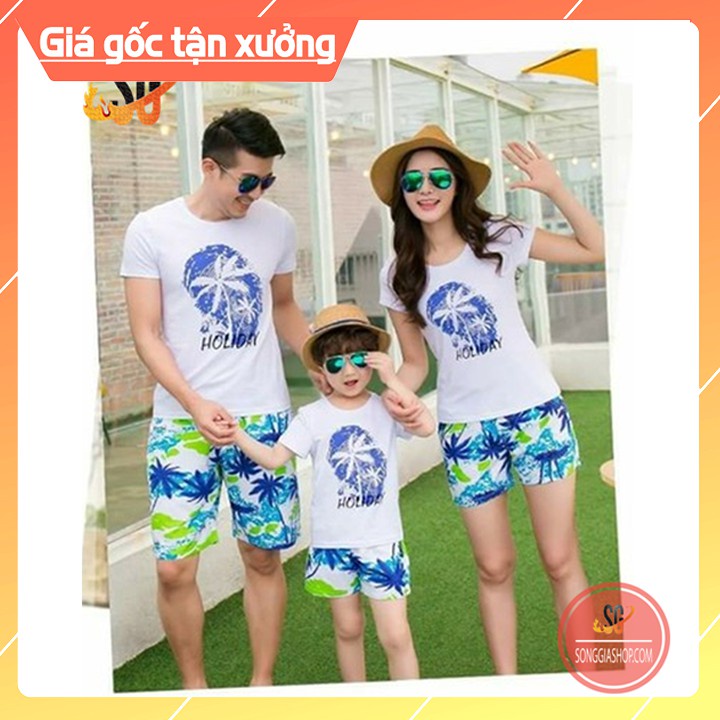 Đồ Gia Đình Đi Biển Ấn Tượng - Đủ Size Nguyên Bộ (DDB01) Áo thun giá sỉ
