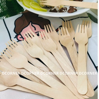 10 dĩa nĩa xiên gỗ dùng 1 lần 16cm