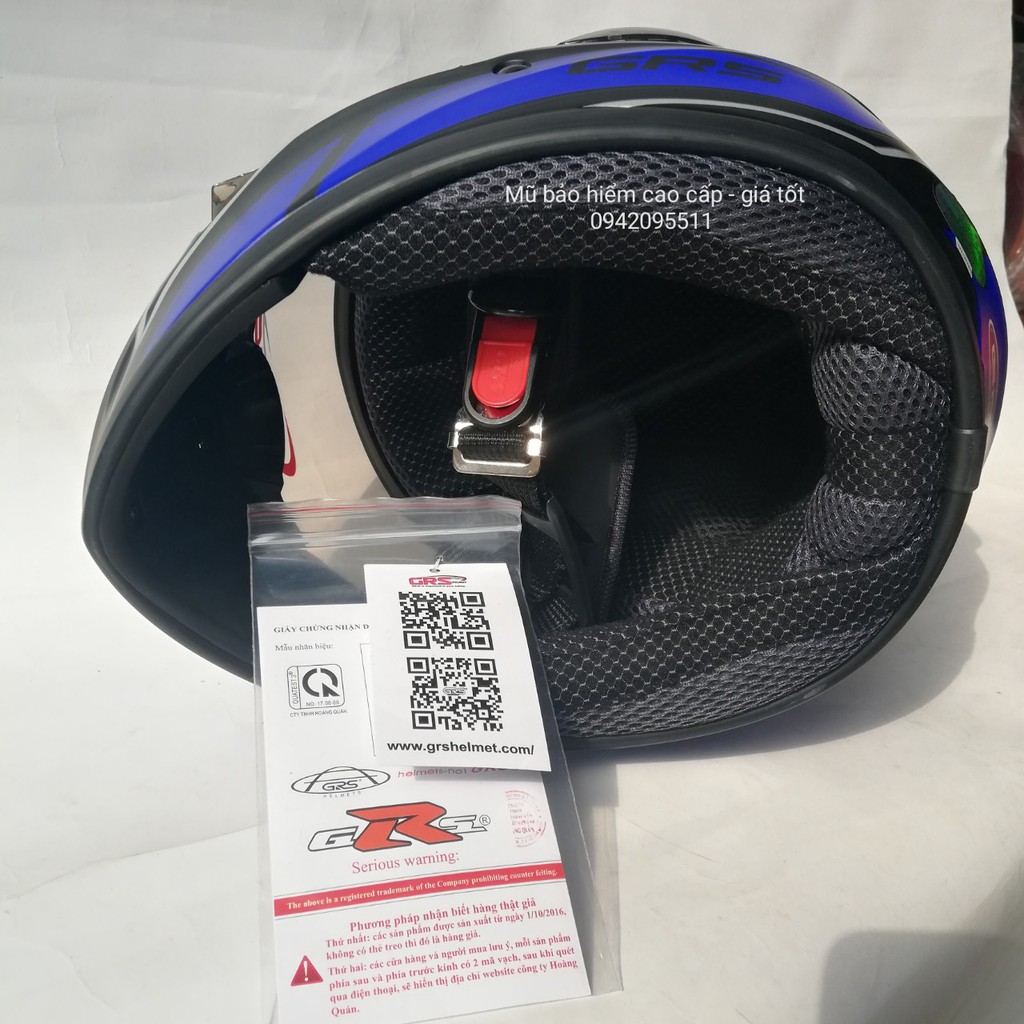MŨ BẢO HIỂM FULL FACE GRS CHÍNH HÃNG - NHIỀU MÀU TEM