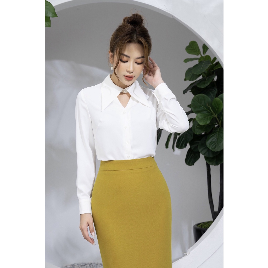 Chân váy bút chì công sở thời trang LALULILL dáng dài basic 64cm