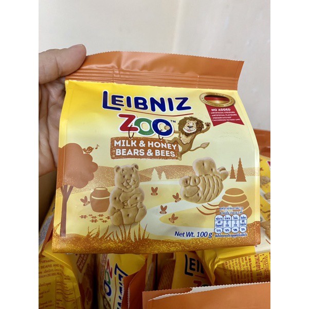 Bánh quy bơ hình thú cho bé Bahlsen Zoo Leibniz Đức 100g, đồ ăn vặt ngon rẻ