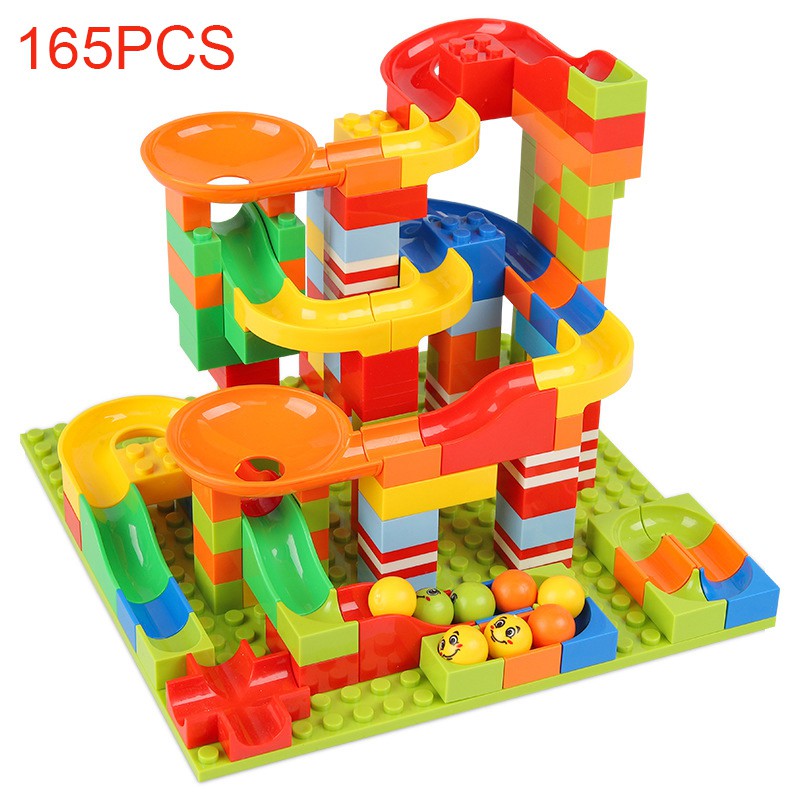 【50%/COD】 165Pcs DIY Construction Crazy Marble Race Run Maze Track Building Blocks Set 【TVN】