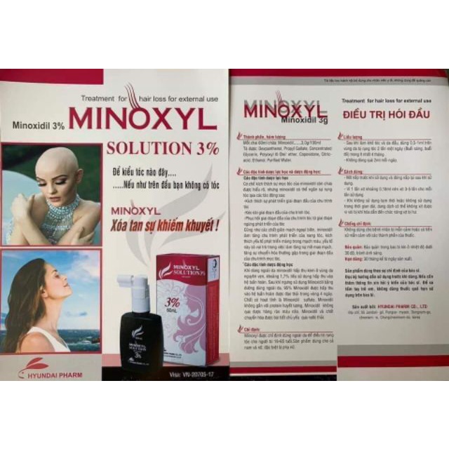 Xịt mọc tóc Minoxyl Solution 3%, hỗ trợ điều trị rụng tóc , hói.