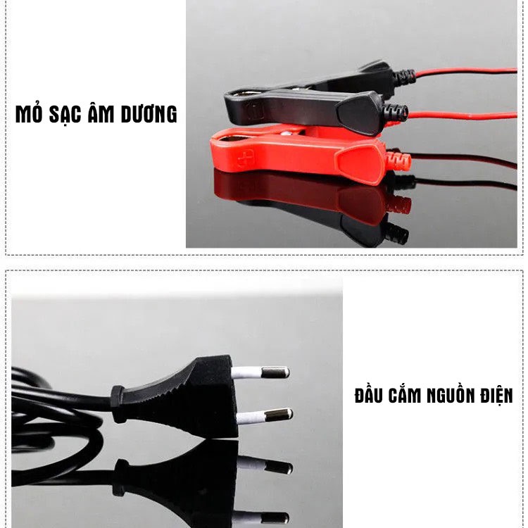 Sạc bình acquy 12V, 24V TCHAICHUAN tự ngắt khi đầy chức năng bảo dưỡng phục hồi ắc quy bằng khử sunfat
